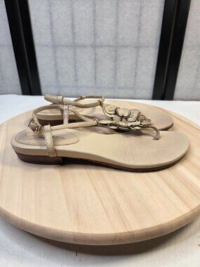 Cole Haan Nike Air Beige Leather Flower Sandals Women US 8.5B